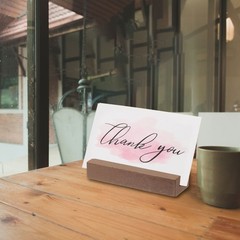 8Pcs, Wood Place Card Holders for Food Signs White