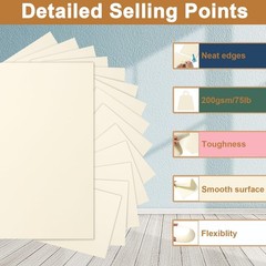 Silunkia 40 Sheets Cream Cardstock 8.5 x 11 Off White Paper, 200gsm/75lb Ivor…