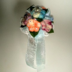 Handmade Multi-color Needle Felted Wool Flower Wedding Bridal Prom Bouquet