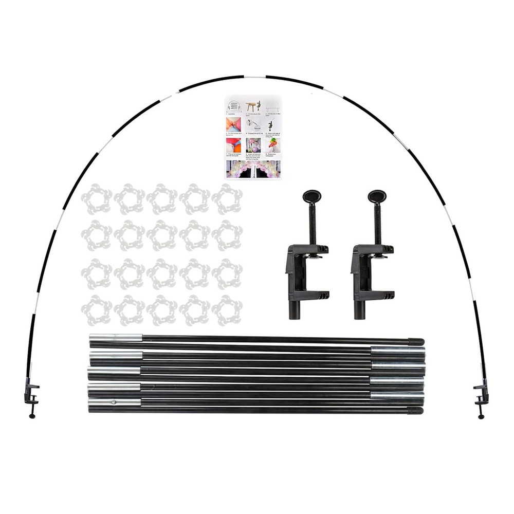 Voircoloria 13ft Table Balloon Arch Kit, 4.5 to 6.5 feet, Black