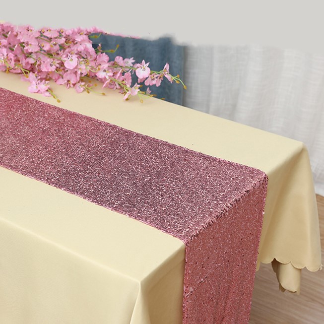 pink glitter sequin table runner wedding 21 birthday party cake table decoration