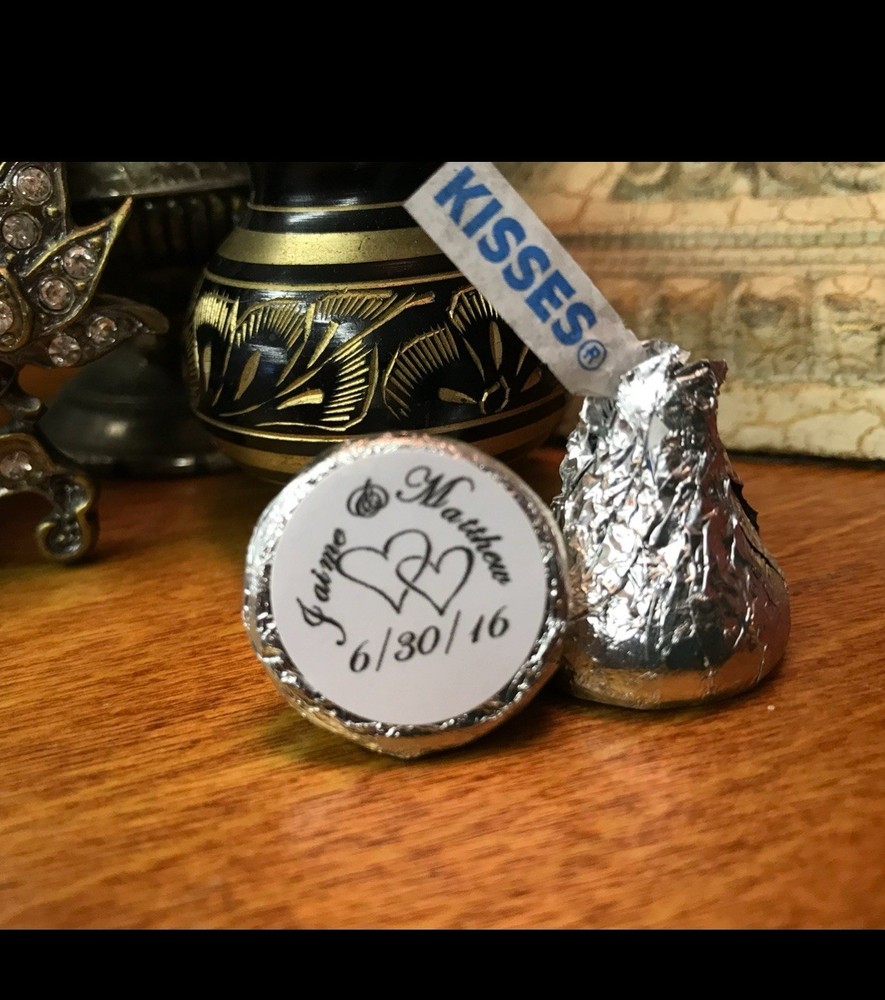 540 Personalized Hearts Wedding Invitation Hershey Kisses Labels Party Favors