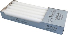 Stonebriar Tall 10″ White Unscented Dripless 10 Count Taper 10-Pack,