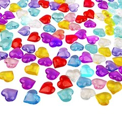 Fangoo 110 Pieces Assorted Color Heart Gems 8OZ Multicolor