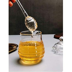 XIZHI 10 OZ Transparent Honey Jar with Dipper and Lid Glass