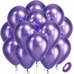 Metallic Purple Latex Party Balloons – 100 Pack 12inch (Normal) 12-purple-s119