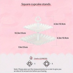 10Pcs Cake Rack Set 3 Double 3 Triple Layered Cupcake Stands 4 Appetizer Trays F