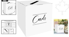 Elegant Black Card Box Holder for Weddings & Showers – 7.8″ x 7.8″ x 7.8″