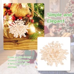 6 Pcs 4 Inch Grosgrain Curly Bows for Gift Wrapping Self-Adhesive Champagne