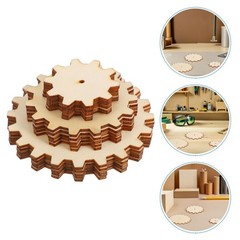 45pcs Wooden Gears Unfinished Cutouts Craft Supplies For Diy Projects Painting