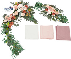 Artificial Wedding Arch Flowers Kit (Pack of 5), 2Pcss Realistic Silk Roses Flow