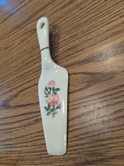 Vintage Decorative Porcelain Cake Server Cutter Holiday Wedding Birthday Etc.