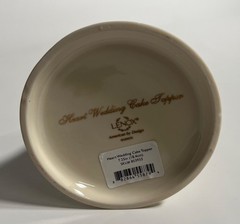 Lenox Porcelain Gold Trim Heart Wedding Bride & Groom Brunette Cake Topper