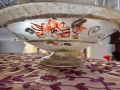 GIPAR HAND-PAINTED BY SILVIA , MADE IN ITALY, DECORATIVE CENTERPIECE BOWL 