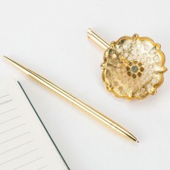 Metal Ballpoint Pen Attached Base Stand Desk Office Counter Wedding Guest Sign