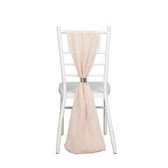 10 Nude Premium Chiffon Wide CHAIR SASHES Wedding Party Reception Decorations