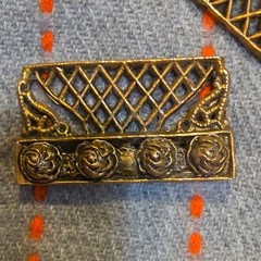 Lot of Gold Tone Rose Card Holders.