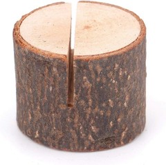 50 Pieces Wooden Place Card Holders with 50 Kraft Paper Cards, Rustic Wood Table
