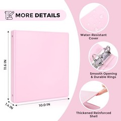 2 Pack Clear View Binders – 1 Inch Clear – Pink & Pink
