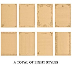 FOCCTS Antique Stationary Paper and Envelopes Set, 96 Sheets Vintage Assorted