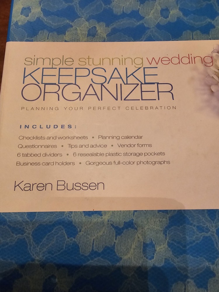 New Simple Stunning Wedding Keepsake Organizer With 6 Tabbed Sections, Pockets.