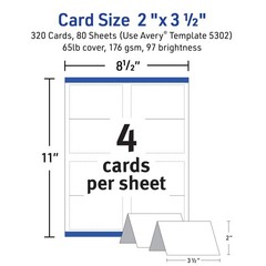 PRINTABLE TENT CARDS with Sure Feed Technology 2″x3.5″ Matte White 2-Pack AVERY