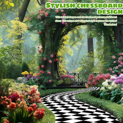 47 X 118 Inches Wonderland Party Decoration Black and White Aisle Runner Backdro