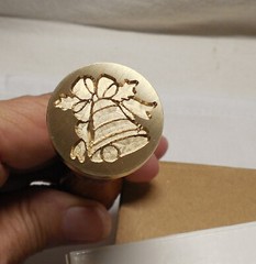 BELL Letter Wax Seal Stamp Kit Handle Candle Melting Spoon Red White Green Wax