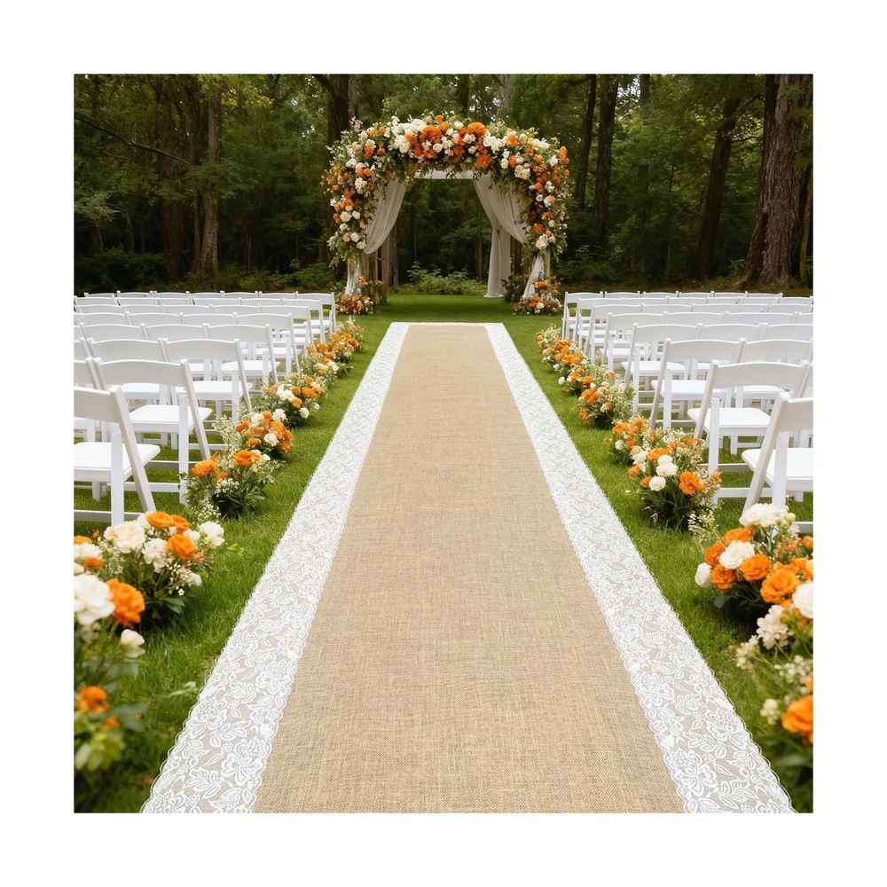 3ft x 50 ft Natural Burlap Wedding Aisle Runner,Outdoor for Wedding Ceremony …