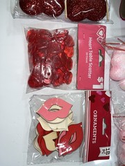 Lot of 12- Glitter Tulle 6X3 Yards Fuchsia. Glitter Foam Hearts Lip Love & More