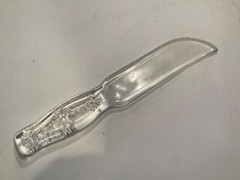 Cryst-O-Lite Depression Glass Knife Clear Fruit Cake Floral Handle 8.5″