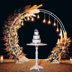 Oversize Large Round Wedding Arch Backdrop Stand Double Hoop Party Drapery Frame