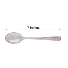 Plastic Clear Blush Glittered SPOONS Disposable TABLEWARE Party Wedding Catering
