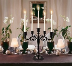 FANWNKI 5-Candle Metal Candelabra 10.2 Inch Tall Candlestick Black-regular
