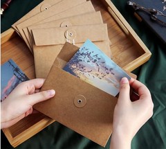 250gsm Kraft Paper Envelope Vintage Pockets Bulk medium, Brown-20