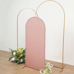 5 ft Fitted Metallic Spandex Round Top Wedding Arch Backdrop STAND COVER Party