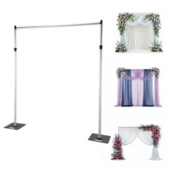 10x10ft Adjustable Wedding Backdrop Stand Background Curtain Pipe Stage Stand US