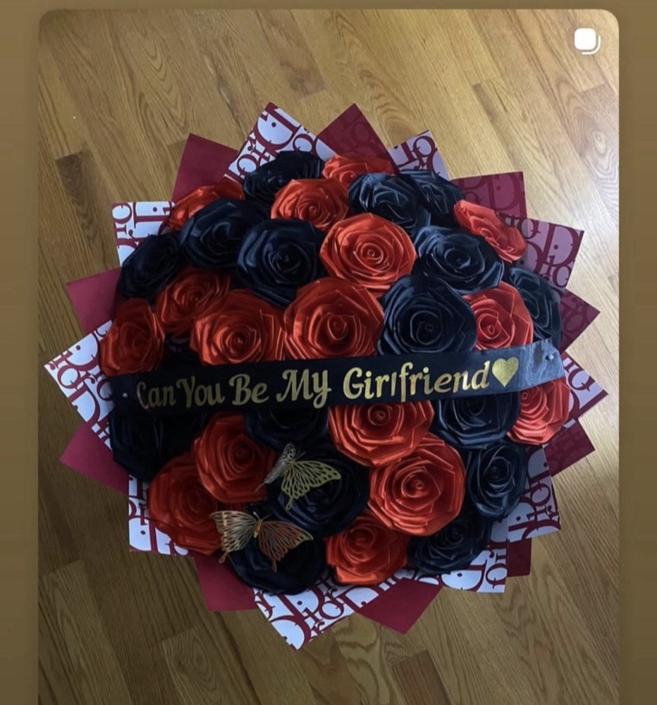 Handmade Red Satin Ribbon Rose Bouquet – Eternal Luxury Gift for Her-Widding
