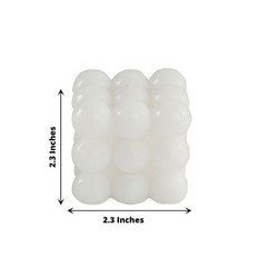 2 WHITE Bubble Cube Unscented Paraffin Wax CANDLES Wedding Centerpieces Events