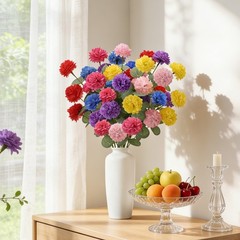 Artificial Spring Flowers with Green Eucalyptus Leaves 12 Pack Colorful Flora…
