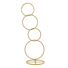 Gold Metal Round Hoop Flower Stand, Detachable Backdrop for Weddings