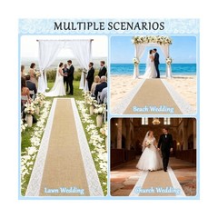 3ft x 50 ft Natural Burlap Wedding Aisle Runner,Outdoor for Wedding Ceremony …
