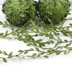 20 Yards Olive Green Leaf Ribbon, Artificial Vine, Gift Wrap Party Wedding Decor