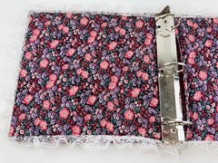 VTG Purple Floral Lace Fabric 3 Ring Binder Padded Photo Album Cottagecore Flowe