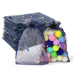 Star And Moon Organza Bags Jewellery Pouch Gift Bags Candy Packaging Bag 6 Sizes