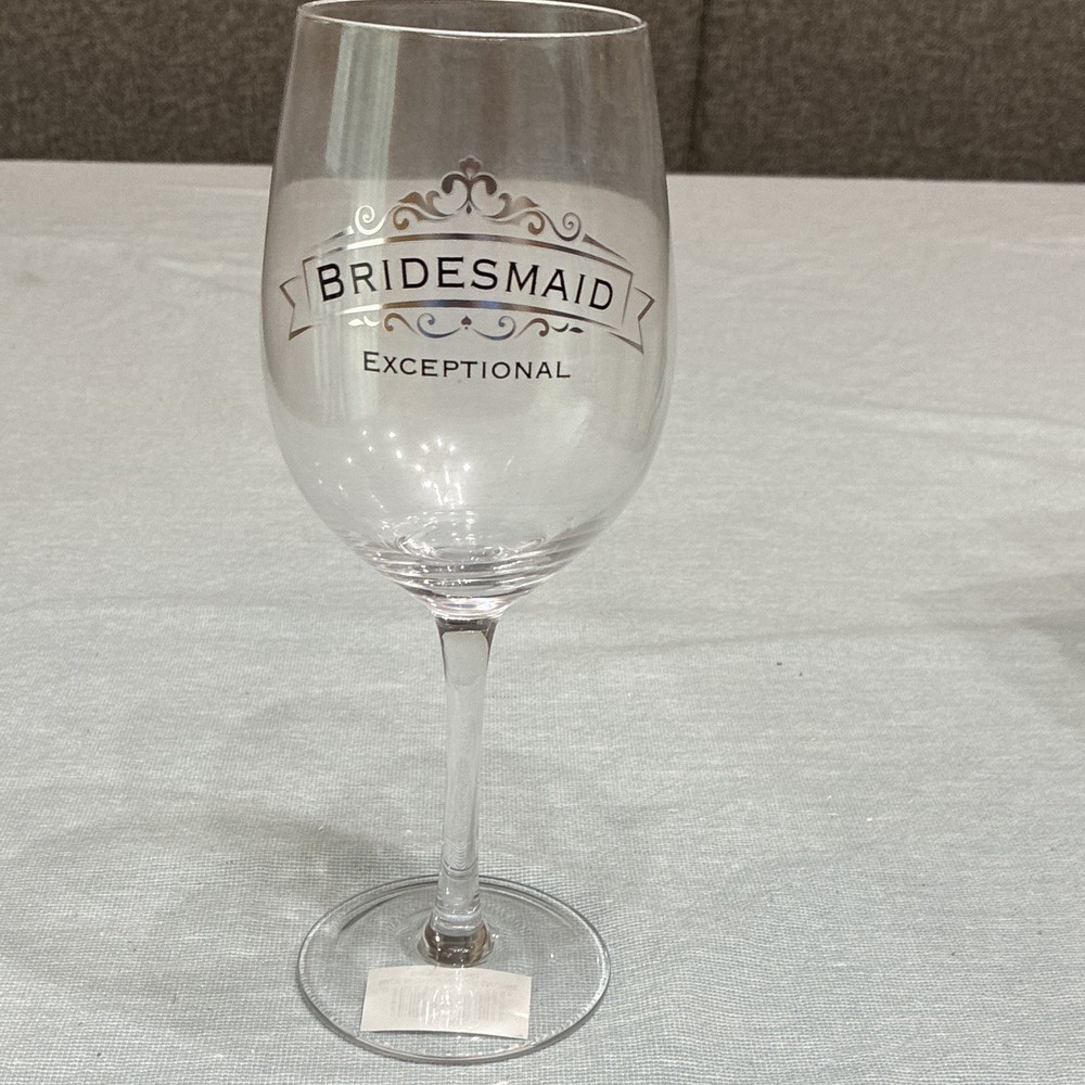 Enesco Insignia Bridesmaid Decorated Wine Glasses Clear Set of 4