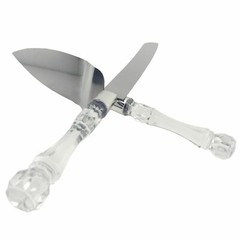Wedding Cake Knife and Server Set with Acrylic Handle – Free FAST Shipping!