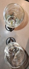 Dolphin Heart Wedding Toasting Glasses Champagne Flute Set Opal Glass pewter HTF