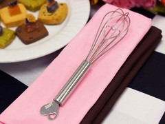 25 pc SILVER Heart Whisks FAVOR in Gift Box Wedding Party Wholesale Supply