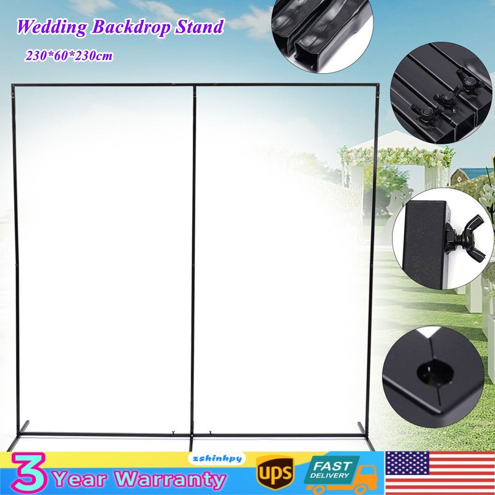 90.55*23.62*90.55in Free Standing Wedding Backdrop Stand Iron Rectangular Stand